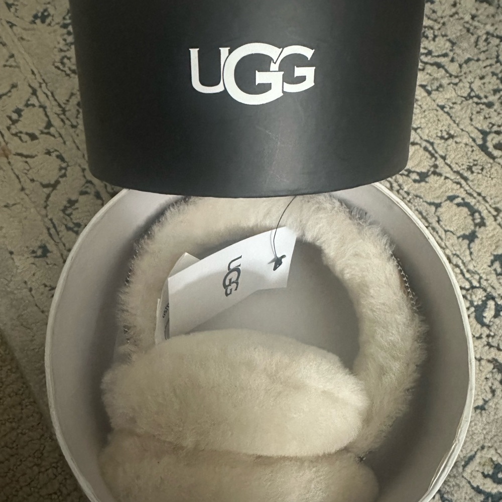 UGG Soft Cream Shearling Earmuffs